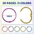 OWLKELA 1 Inch Binder Rings, 50 Pcs Metallic Assorted Colors, Office Book Rings