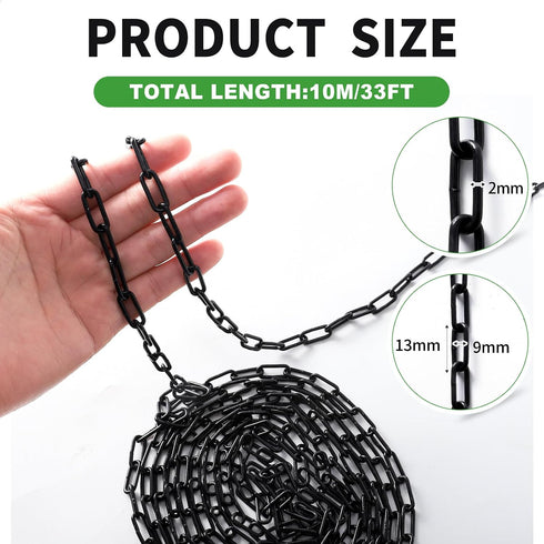 33 1/12" (2mm 33ft) ft Metal Hanging Chains Fixture Chain Decorative Chain Light Duty Chain Utility Chains for Hanging