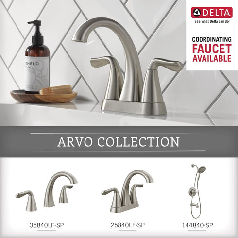 Delta ARV35-DN Arvo Double Towel Hook Bath Hardware Accessory in Brushed Nickel by Delta Faucet