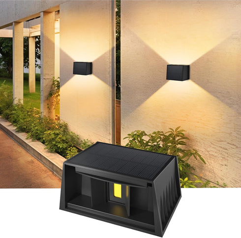 CORESLUX Solar Outdoor Wall Lights, Up and Down IP65 Waterproof Wall Lighting,