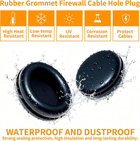 Grommet 70 Pack 7 Grommets Rubber Kit - Sizes Firewall Rubber Hole Plugs Rubber for Wiring, Automotive, Home