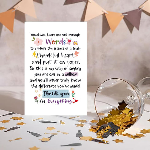 RPJIEKINXU Cute Appreciation Card for Him Her, Great Thank You Card for Teacher Coworker Boss Women Men, Sweet