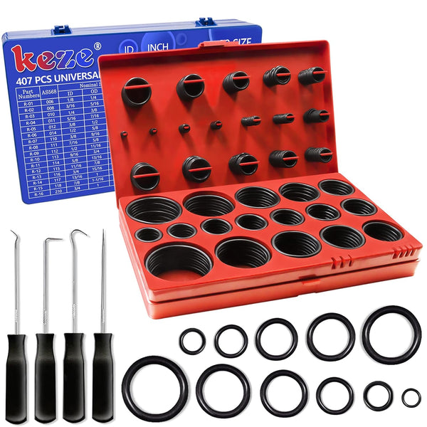 826 Pcs Universal SAE and Metric O-Rings Kit - Standard 32 Metric & Inch Sizes O-Ring Assortment with Picks