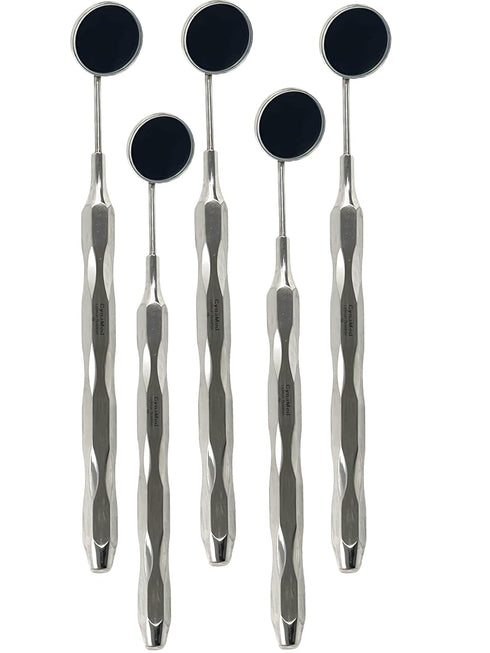 Avon Surgical 5 Count Silver Stainless Steel Hollow Handle Dental Mouth Mirror #5 for