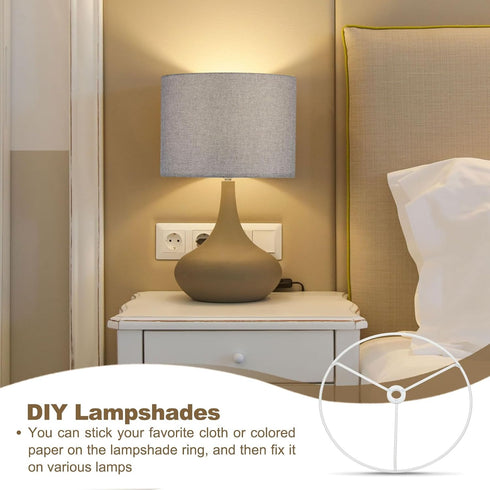 7.9 Inch 2 Set PATIKIL Lamp Shade Ring, Metal Lamp Shade Frame Wire Lampshade Frame DIY Drum Strong Ring Lampshade