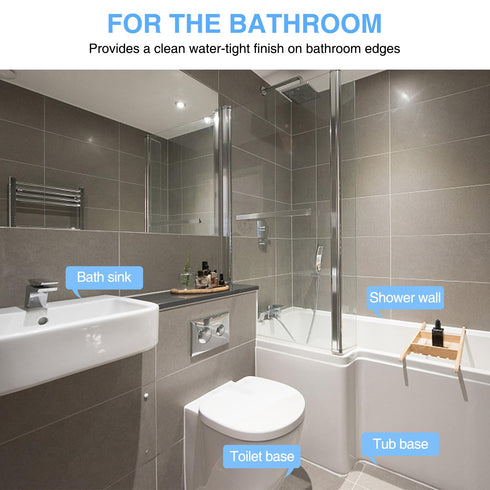 Clear Caulk Tape, Self Adhesive Waterproof, Kitchen and Wall Sealing Tape, Bathroom Sealant Caulk Strip, Clear,