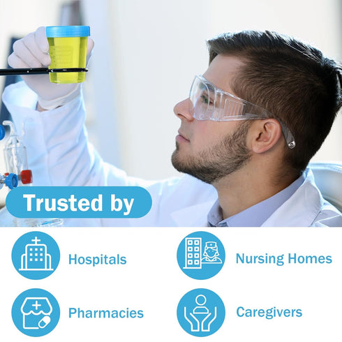 Geiserailie 200 Pcs Disposable Urine Specimen Cups, 4oz Leak Proof Screw on Container for Safe Sample Analysis (Blue)