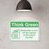 Penzedu 8 12 Inch Think Greenremember To Turn Off Copiers At End Of Day Copier Icon Funny Vintage Tin Signs X Wall Art