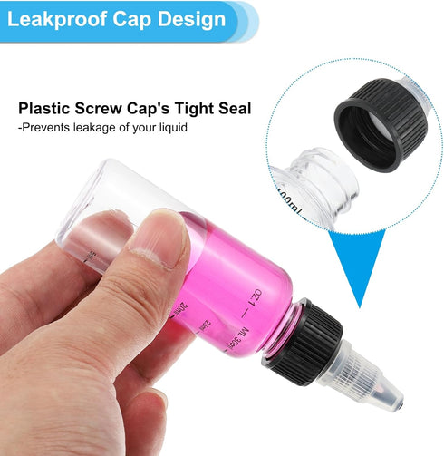 PATIKIL 10Pcs 4oz(120ml) Plastic Dispensing Bottle, Squeeze Graduated Empty Bottles with Blue Twist Cap, Transparent