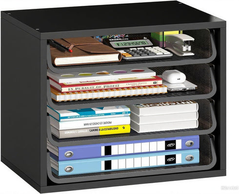 Simple Trending Desk File Organizers, 4-Tier Letter Tray Paper Organizer with File
