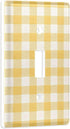 WELLDAY 1-Gang 4.50" 2.76", Toggle Light Switch Wall Plates, Butter Yellow Checkered Toggle Switch Wall Plate Cover