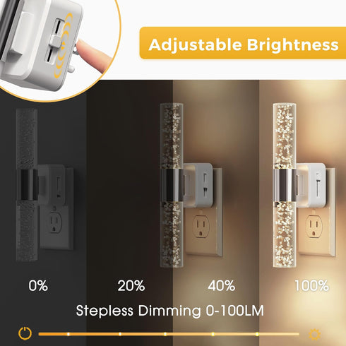180 Dimmable 100LM, 3000K, 2 Pack L LOHAS LED Night Light, Night Lights Plug into Wall, Rotating, Auto Light Sensor