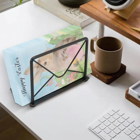 Modern Mail Holder for Home Office, Metal Letter Organizer Sorter for Desk, Bill Filling Paper Document Rack, Envelope