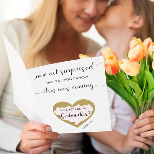 Will You Be My Godmother Scratch Off Card - Heartfelt Proposal Gift