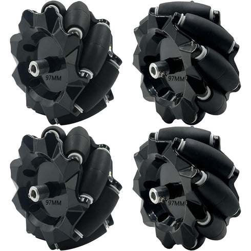 Premium 97mm Mecanum Wheel, 4WD Omnidirectional Wheels DIY Robot Parts with 5mm