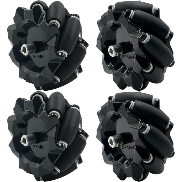 Premium 97mm Mecanum Wheel, 4WD Omnidirectional Wheels DIY Robot Parts with 5mm