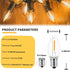25 Pack Clear Glass LED C7 Light Bulbs, E12 Base, 0.6W Equivalent to 7W, Warm White for Candles, Chandeliers &