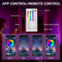 TK99SW 65ft LED Lights for Bedroom, Smart RGB Music Sync Bluetooth App & Remote Control, USB-Powered LED Strip Lights