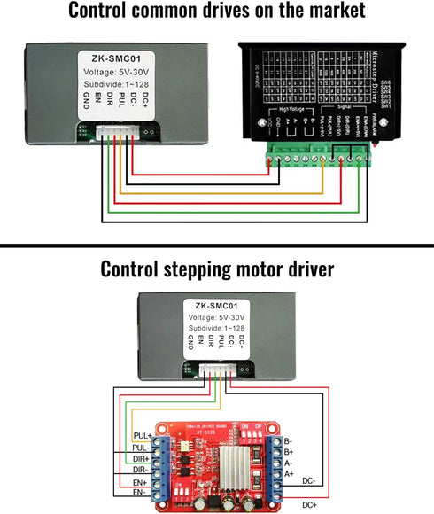 EMIHO 5-30V Nema17/23 1/128 Stepper Motor Controller DC Fit for Motor, Micro-Step Resolution Forward Reverse Delay Time