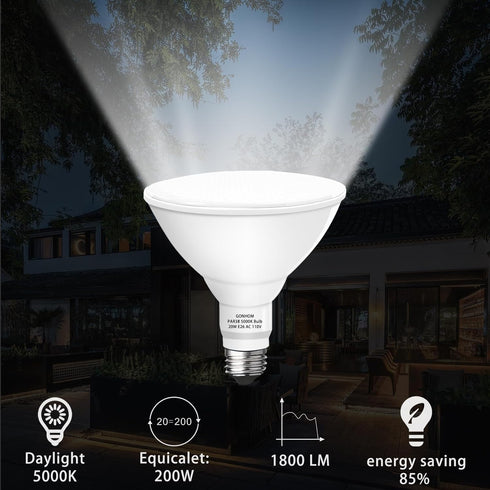 Par38 led flood lights outdoor bulb 2 Pack,Dimmable 5000K Daylight 1800LM,20W Replace up to 200W,Outdoor Flood Light Bulbs for Backyard,Garage,Porch,Garden by Gonhom