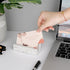Hipiwe Terrazzo Business Card Holder for Desk, Concrete Display Stand for Women Men Office Organizer