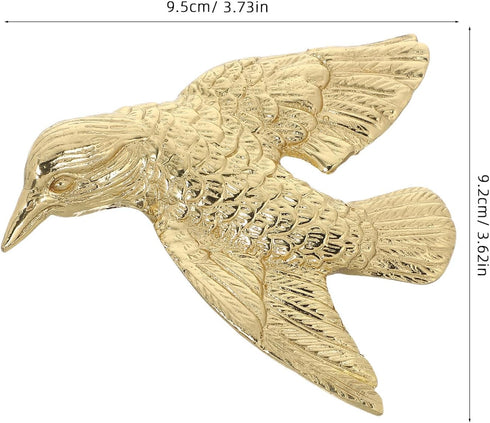 Generic Brass Bird Drawer Handles Right-Side Vintage Cabinet Knobs for Dressers Wardrobes and Bedside Tables Asian