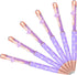 Gullor 6 Pieces Black Ink Pens: Medium Point Ballpoint Crystal Pen with Four-leaf Clover, Purple
