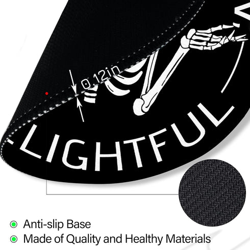 Skeleton Round Mouse Pad, Black Funny Small Mousepad for Wireless Mouse, 8.6 x 8.6 Inch Gaming Mouse Mat