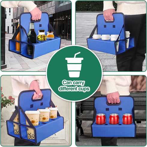 6 Drink Carrier with Handle, Cup Portable Drink Carrier, Drink Carrier, Portable Drink Carrier, Reusable Drink Carrier