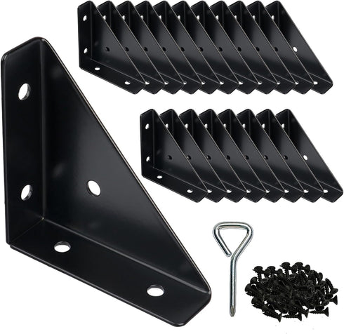 2-9/16" Corner Brace L Bracket for Wood 20 Pack Solid Steel Triangle