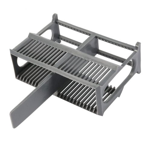 24 Positions Microscope Slides Rack by uxcell, Polypropylene Staining Rack in Gray for Research Experiments