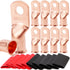 TKDMR 10pcs 1/0 AWG-5/16 Heavy Duty Battery Lugs, Ring Terminals with 10pcs 3:1 Heat Shrink Tubing