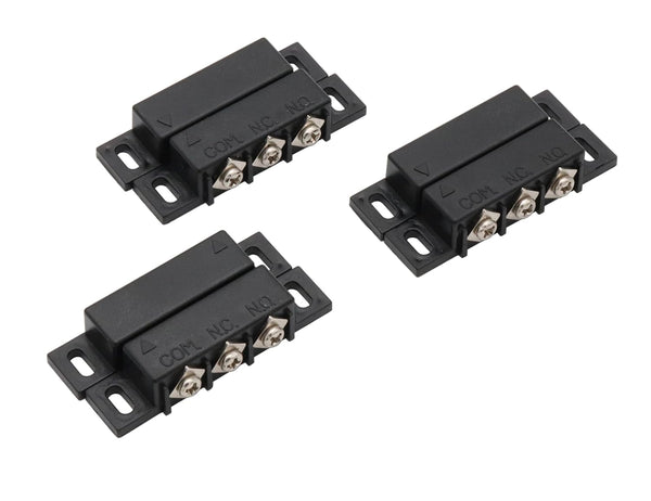 LBY 3 Sets Magnetic Reed Switch, Normally Open/Closed Contact Switch, Personal Gap Alarm with Screws