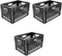 Juggernaut Storage 24 Quart Stackable Black Storage Crate with Handles - Heavy-Duty Plastic for Home, Office, Garage