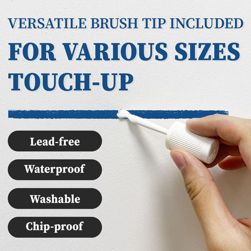White Touch Up Paint Pen - Multi Surface Scratch Repair for Wall, Door, Cabinets, 1.5 Fl Oz (Semi Gloss)