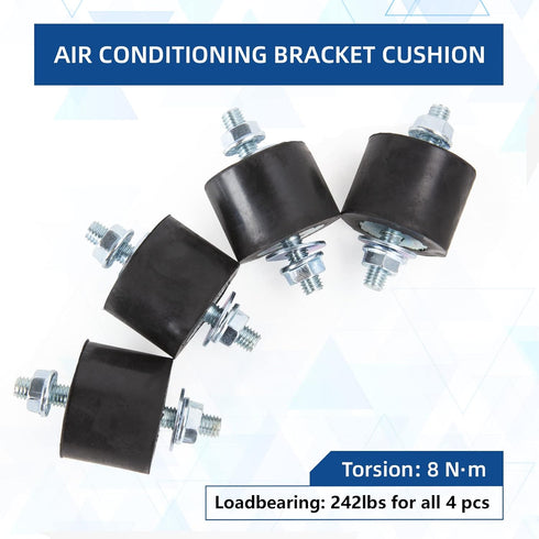 Rubber Studs Shock Absorber M8 40x30mm, 4 Pack Anti Vibration Isolator Mounts for Air Compressors, Garage Motor