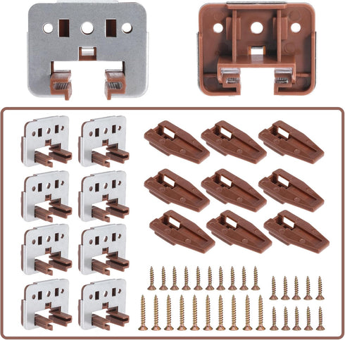 Seweder 20PCS 168 Drawer Slide Track Guide Glide with Drawer Guide Metal Backing and Drawer Stop for Center Mount