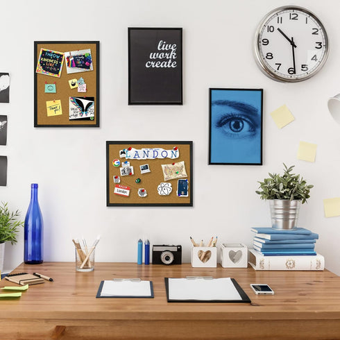 OWLKELA 14.6 x 11 Inch Cork Board - Wall-Mounted Message Notice Pin Board for Office & Home
