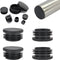 EASYEAH 1-1/2" (38mm) Plastic Hole Plugs Black -Round Chair Leg Caps, Flush