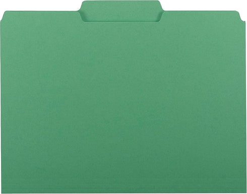 Smead Interior File Folder - 1/3-Cut Tab, Letter Size, Green, 100 per Box