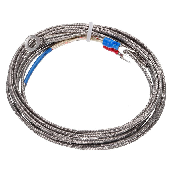 MECCANIXITY K Type Thermocouple Temperature Sensor PT100 6mm Ring High Temperature Probe 10ft Wire 0 to 600°C Stainless