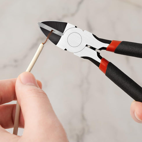 BOENFU Heavy Duty Wire Cutters 6 Inches, 2 Pack Flush Cut Pliers for Crafting, Floral, and Electrical Use