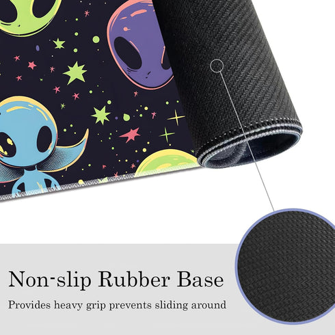VSOJSOJKE 24" 14" MTG Play Mat, x TCG Card Play Mat, Surface with Smooth Stitched Edge, with Storage Bag, Alien Theme
