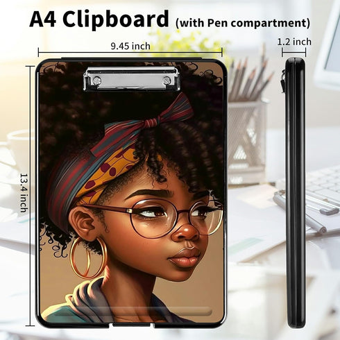 Heavy Duty A4 Waterproof Clipboard, Nursing Plastic Folder with Storage Clip Boards for Teacher, Doctor, Offices - Black