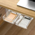 OSPNIEEK Self-adhesive Under Desk Drawer Organizer - 2 Pack Large Storage Mounted Desktop Pencil Holder Tray
