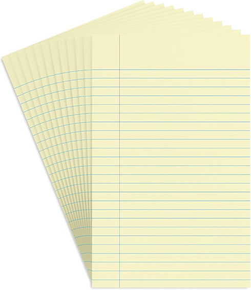 STAPLES Notepads, 5 x 8, Narrow Ruled, Canary, 50 Sheets/Pad, 36/Carton