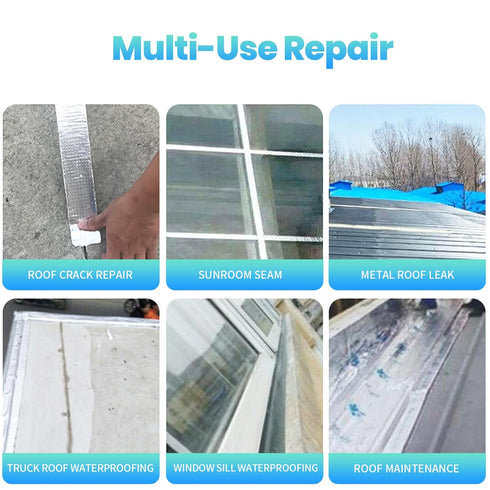 ADHES Butyl Tape Waterproof, 1.2mm Thick, 4 inch x 16 feet, Aluminum Foil Sealant Tape
