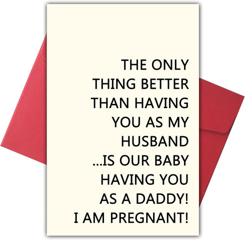 Bewoow Heartfelt Pregnancy Announcement Card for Husband - Romantic We're Pregnant Gift, Father's