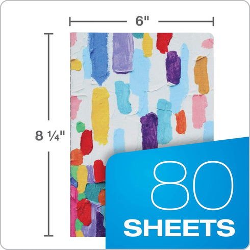 Oxford Fresco Journals, Textured Pack of Notebooks, 6'' x 8.25'', 80 Lined Pages, Journal 2 Pack