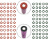 Maxmoral 100pcs Hollow Paper Pad Lithium Battery Insulator Rings, Adhesive Cardboard Sticker (Red+Green)